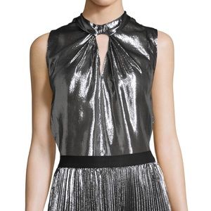 Rebecca Taylor Metallic Gunmetal Top